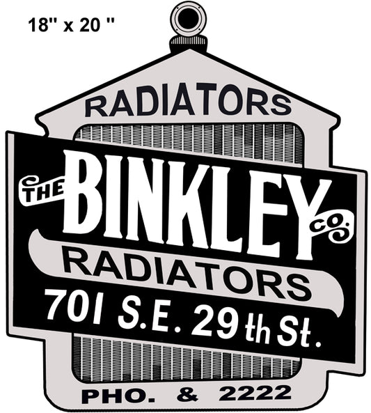 Binkley Radiators Gas Station Vintage Style Metal Sign 18 x 20