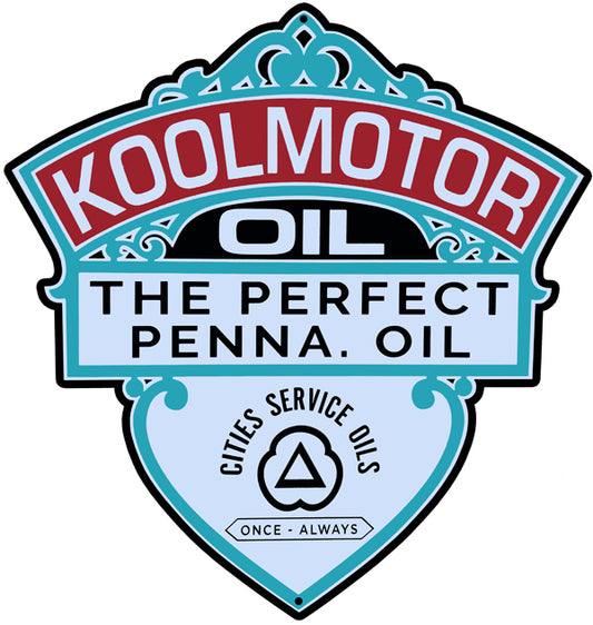 Cities Service Kool Motor Oil Vintage Style Metal Sign 18 x 19