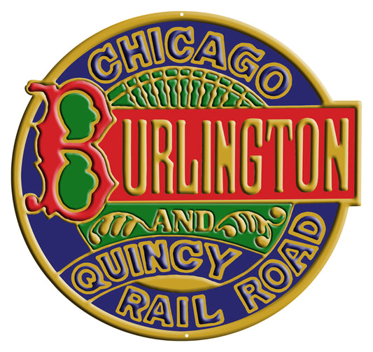 Burlington Quincy Railroad Vintage Style Metal Sign 14 x 14