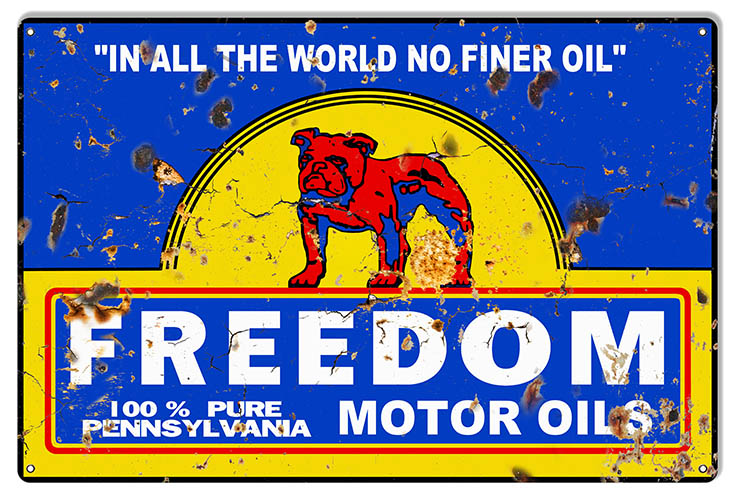 Freedom Motor Oils Gas Station 16″x24″