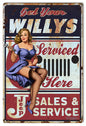 Jeep Willys Pin Up Girl 12″x18″