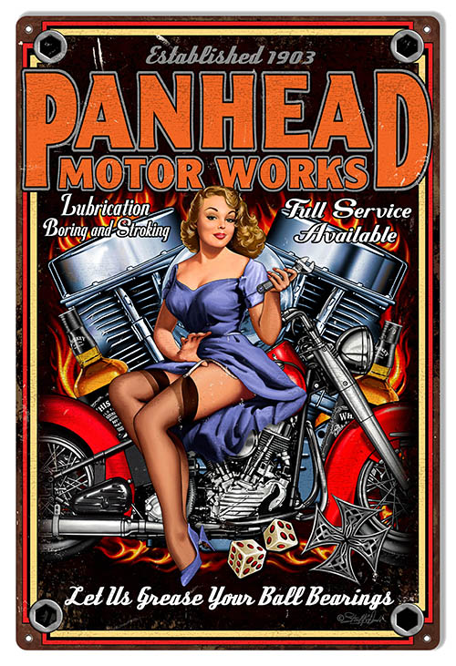 Panhead Motor Works 12″x18″