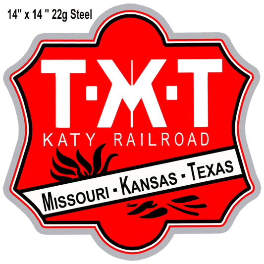 MKT Katy Railroad Vintage Style Metal Sign 14 x 14