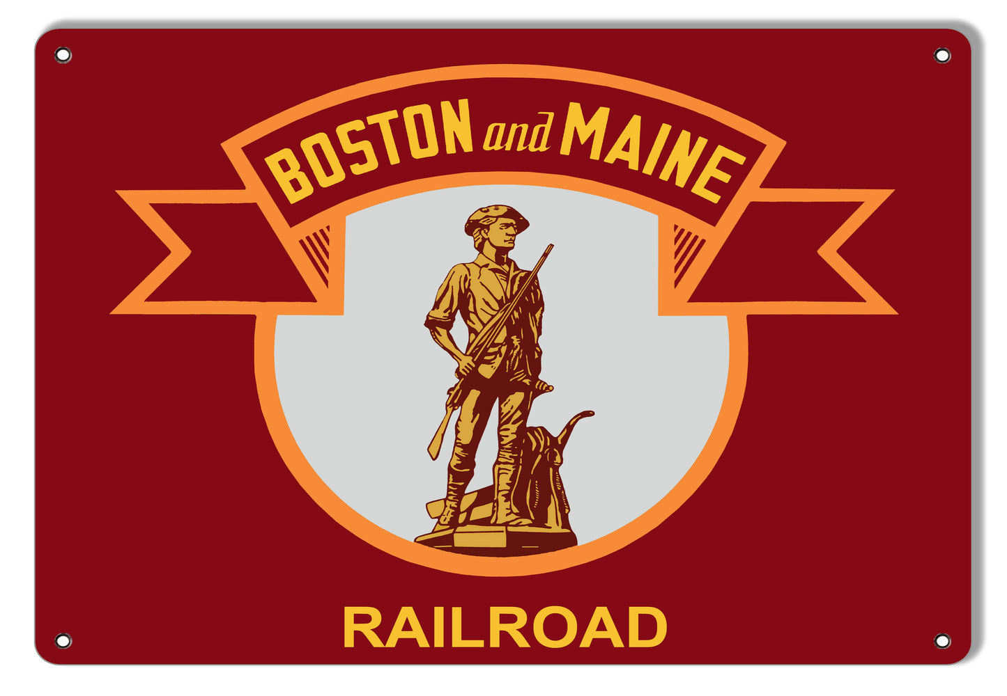Boston And Maine Railway Railroad 12x18