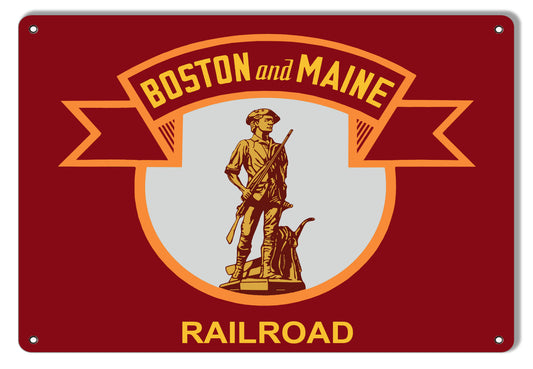 Boston And Maine Railway Railroad Vintage Style Metal Sign 12 x 18