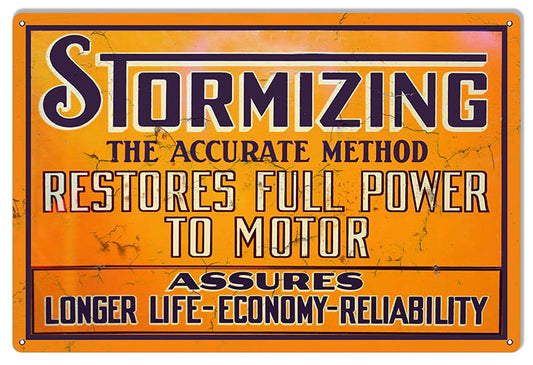 Stormizing Motor Oil Gas Station Vintage Style Metal Sign 12 x 18