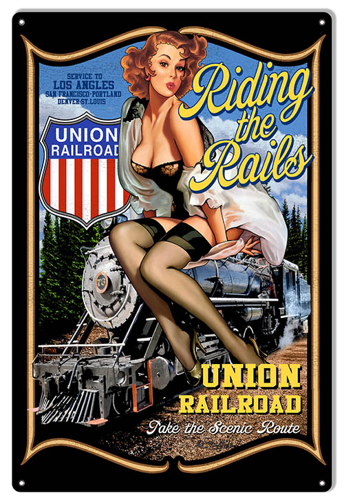 Pin Up Girl Union Railroad 12×18
