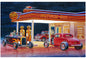 Ford Hot Rod Gas Station Jack Schmitt 12×18