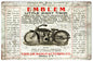 Emblem MFG. Little Giant Twin Motorcycle 8″x”14″