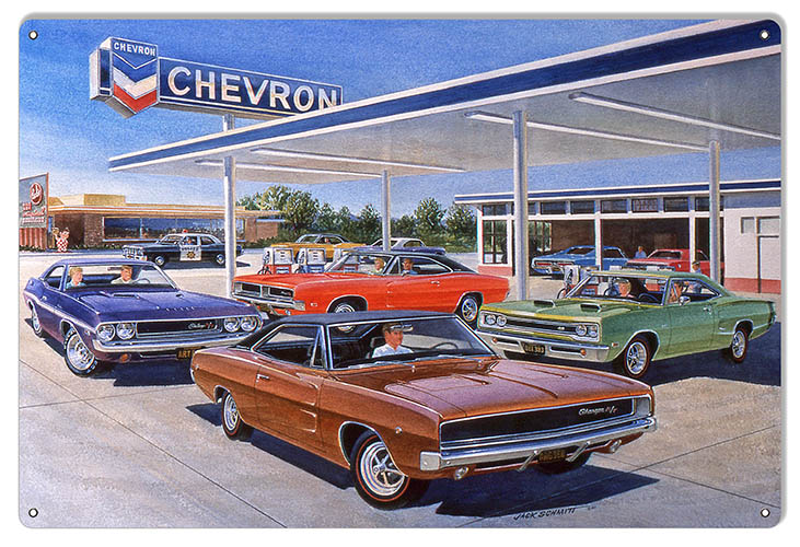 Chevron Gas Station 12×18