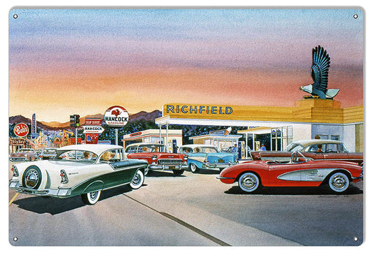 Richfield Gas Station Garage Vintage Style Metal Sign 12 × 18