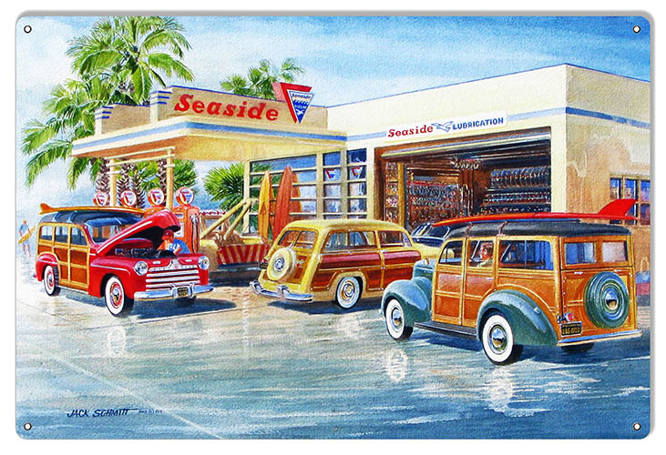 Seaside Gas Station Garage 12×18