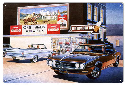 Mustang Hot Rod Vintage Style Metal Sign 12 × 18