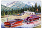 Deuce Coupe Car Gas Station Jack Schmitt 12×18