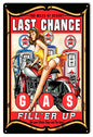 Pin Up Girl Last Chance Motorcycle 12×18
