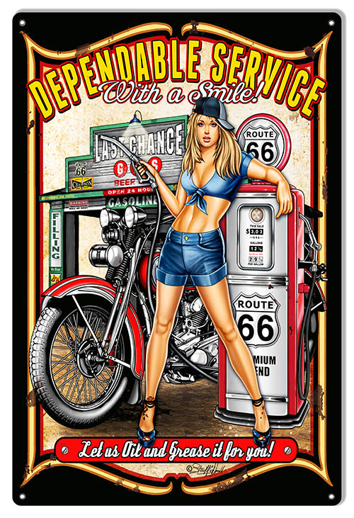 Pin Up Girl Dependable Service 12×18