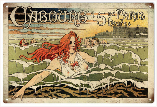 Cabourg Paris Travel Vintage Style Metal Sign 12 x 18