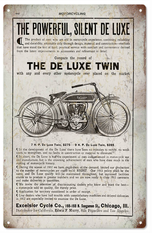 De Luxe Twin Motorcycle 8×14