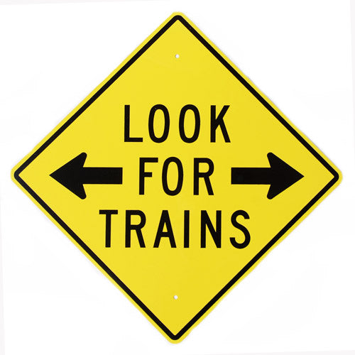 Look For Trains Railroad Vintage Style Metal Sign 12 × 12