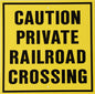 Yellow Caution Private Railroad 12×12