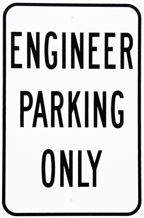 Engineer Parking Only Railroad 8×12