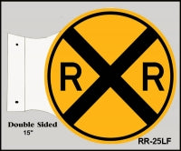 Railroad Xing Flange Vintage Style Metal Sign 15 x 17