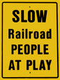RR-65 Slow Railroad People At Play Railroad 9x12
