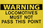 RR-8 Warning Locomotives Railroad 12x18