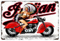 Indian Motorcycle Pin Up Girl 12×18