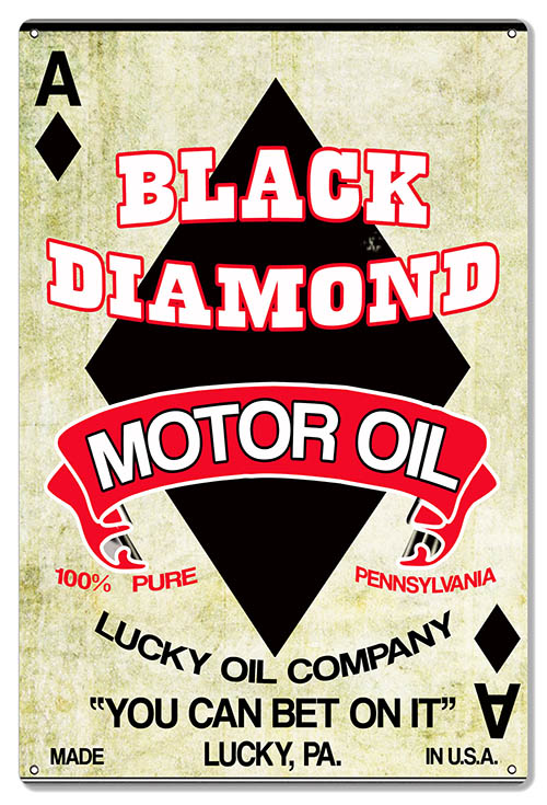 Black Diamond Motor Oil Vintage Style Metal Sign 16 × 24