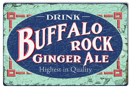 Buffalo Rock Ginger Ale Vintage Style Metal Sign 16 × 24