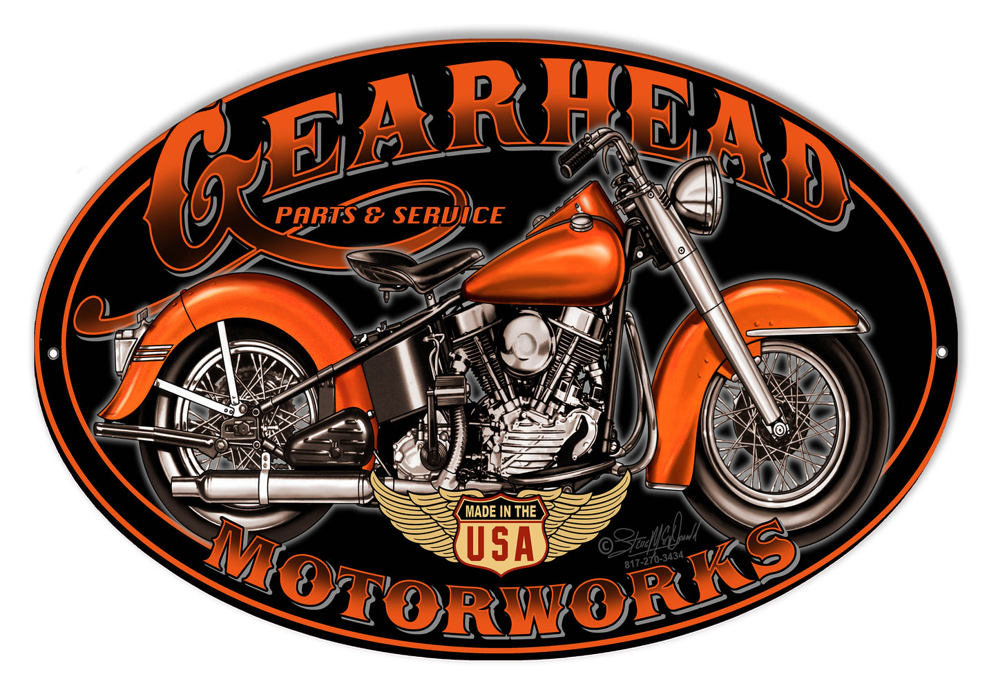 Gearhead Motorworks Motorcycle 9×14