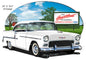 Chevy White Heartbeat Garage 16.5×24