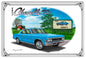 Chevy Super Sport Blue Car 12×18