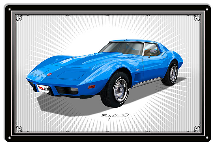 Corvette Sting Ray Blue 16×24