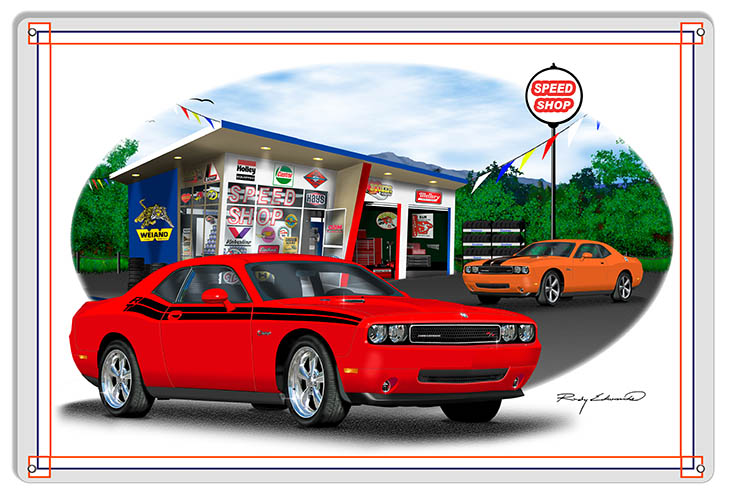 Dodge Challenger Red 16×24