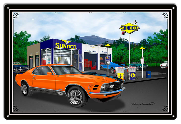 Mustang Car Orange 16×24
