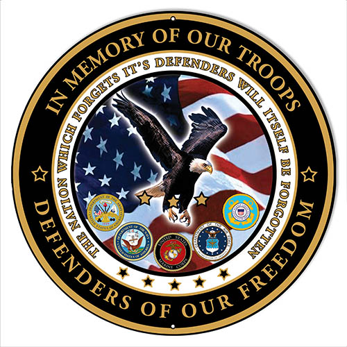 In Memory Of Our Troops 14 x 14