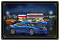 Chevys Diner Blue Hot Rod 12×18