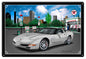 Texaco Corvette White Car 12×18