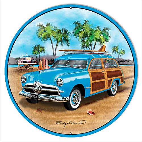 Ford Woodie Blue 18 x 18