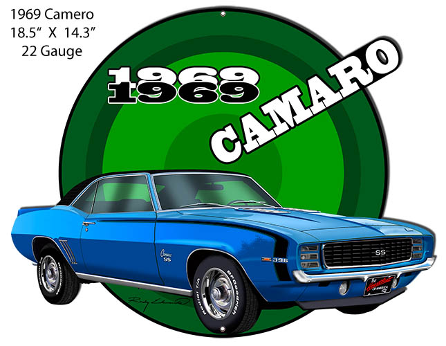 Camaro1969 Blue Hot Rod 14.3×18.5