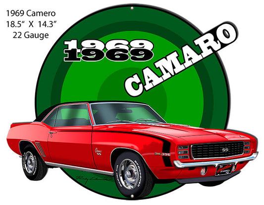 Camaro 1969 Vintage Style Metal Sign 14 x 18