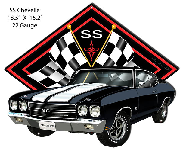 SS Chevelle Black Car 15.2×18.5