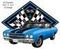 SS Chevelle Blue Car 15.2×18.5