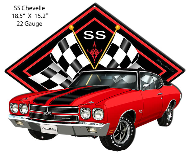 SS Chevelle Red Car 15.2×18.5