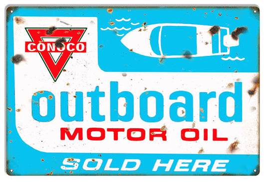 Outboard Motor Oil Vintage Style Metal Sign 18 × 30