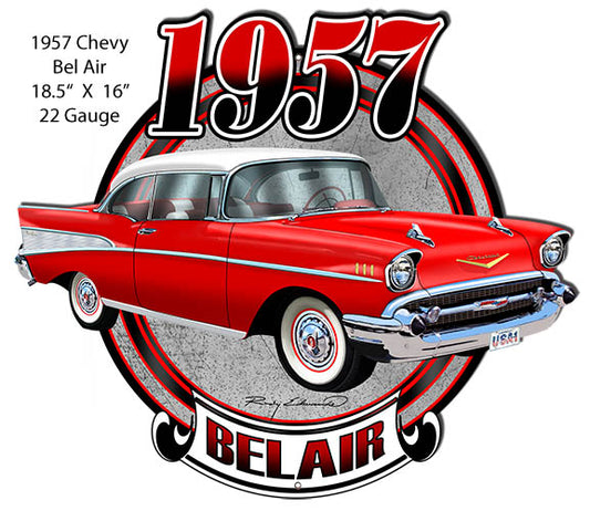 Chevy Bel Air Red Vintage Style Metal Sign 16 × 18