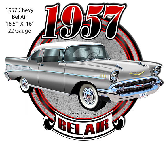 Chevy Bel Air Silver 16×18.5