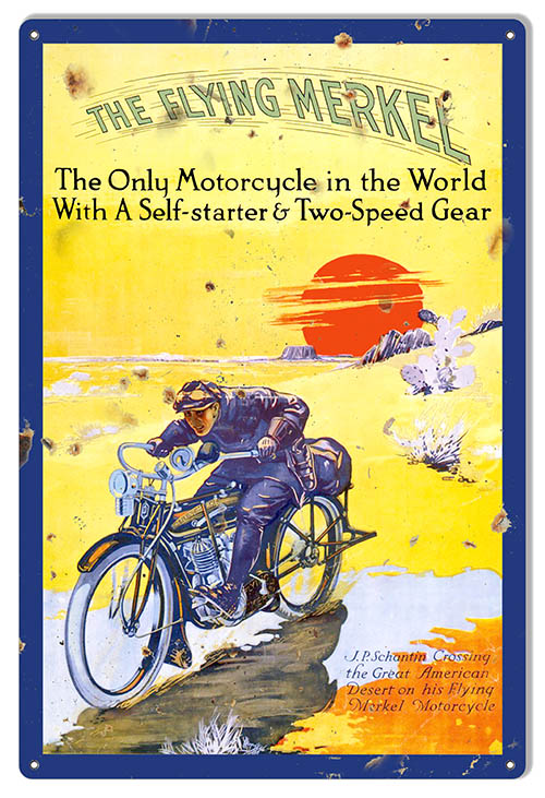 Flying Merkel Motorcycle 16×24